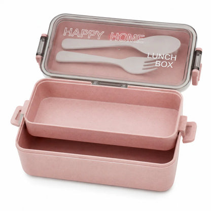 Lunchbox WS-Trend 3-teiliges Kinder-Lunch-Set – Brotdose 750 ml Doppel-Fächer Besteck - WS-Trend.de