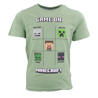 Minecraft Creeper Steve Kinder T-Shirt Kurzarm Shirt Baumwolle Gr. 116 - WS-Trend.de