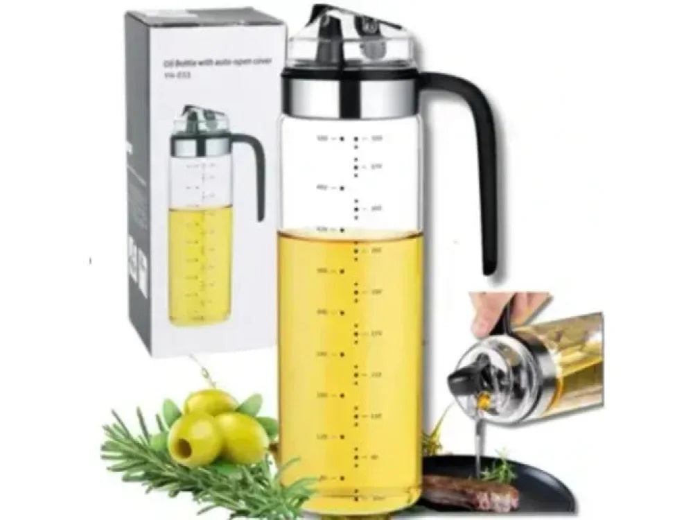Ölspenderflasche 500 ml aus Glas – Ölspender mit Messskala Ausgießer & Griff - WS-Trend.de