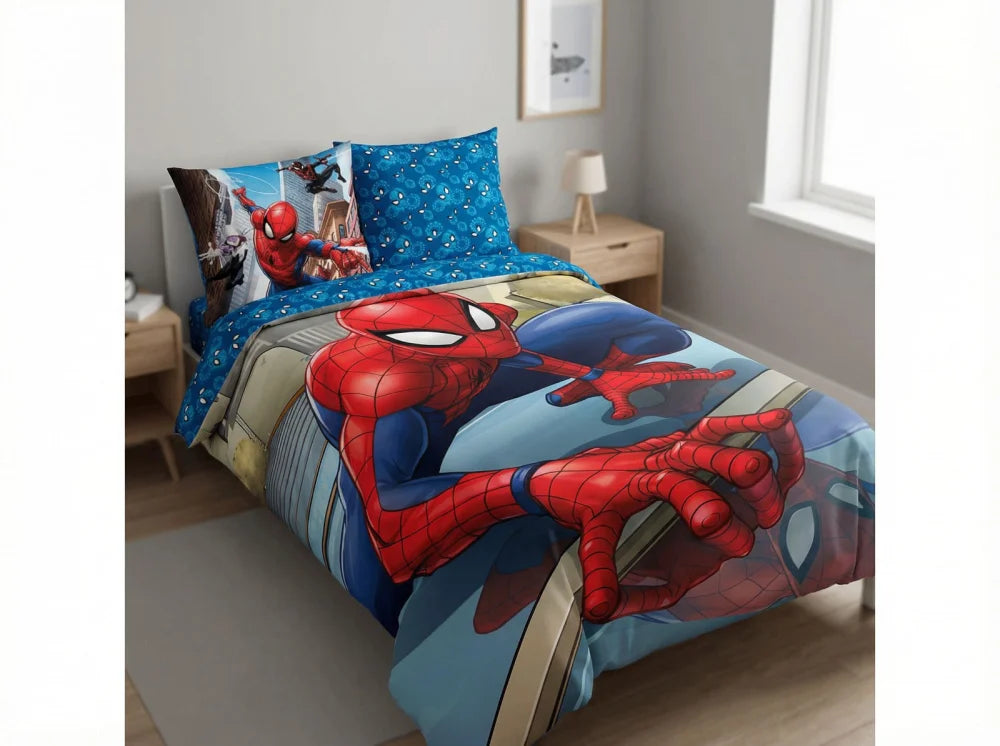 Marvel Spider-Man Jungen Bettwäsche Set 135x200 80x80 cm Baumwolle - WS-Trend.de