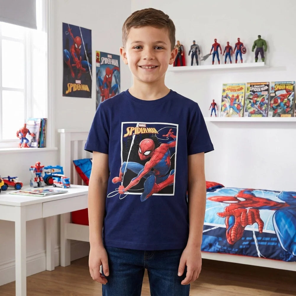 Marvel Spiderman T-Shirt kurzarm Kinder Jungen Shirt Gr. 98 Baumwolle - WS-Trend.de