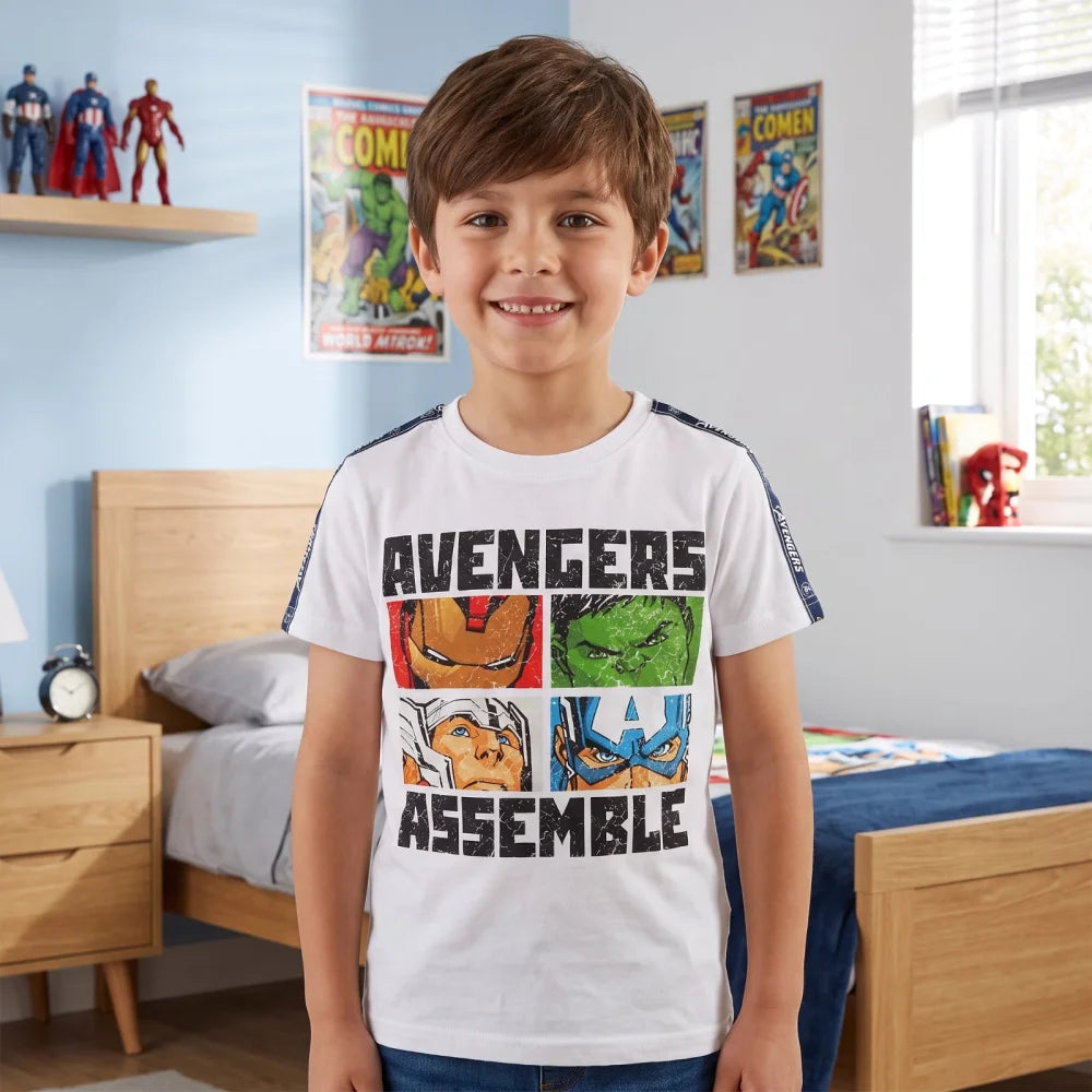 Marvel Avengers Kinder kurzarm T-Shirt Jungen Hulk Iron Man 104-128 Baumwolle - WS-Trend.de