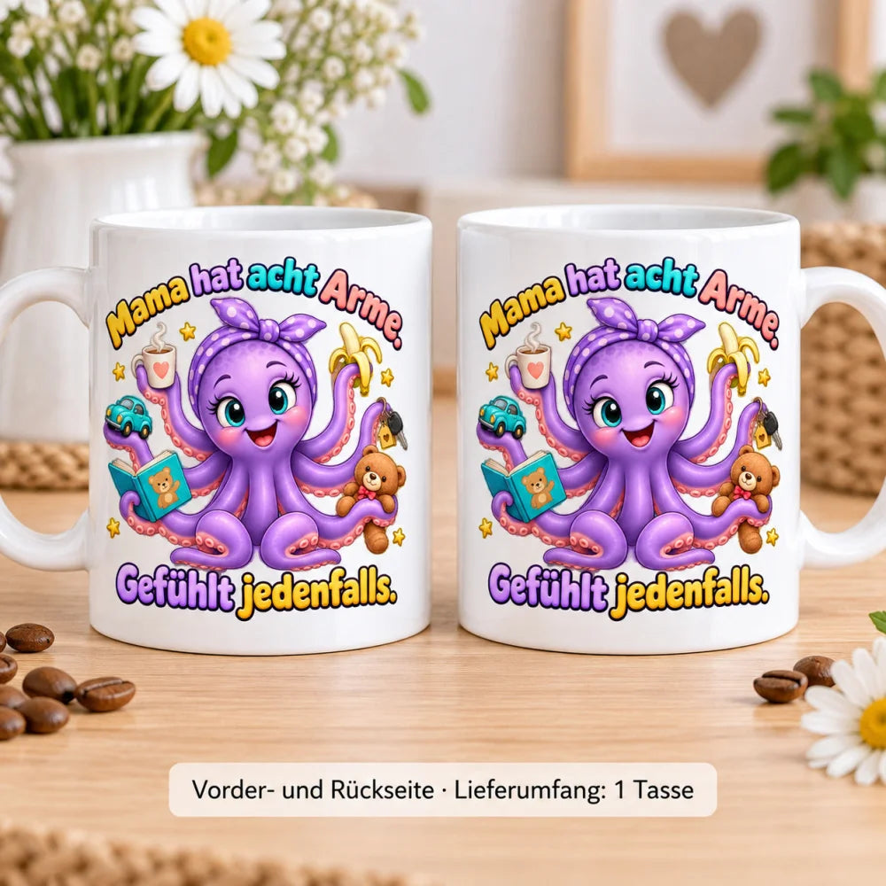 WS-Trend Oktopusmama Tasse Keramik 330 ml Geschenk für Mama mit Spruch - WS-Trend.de