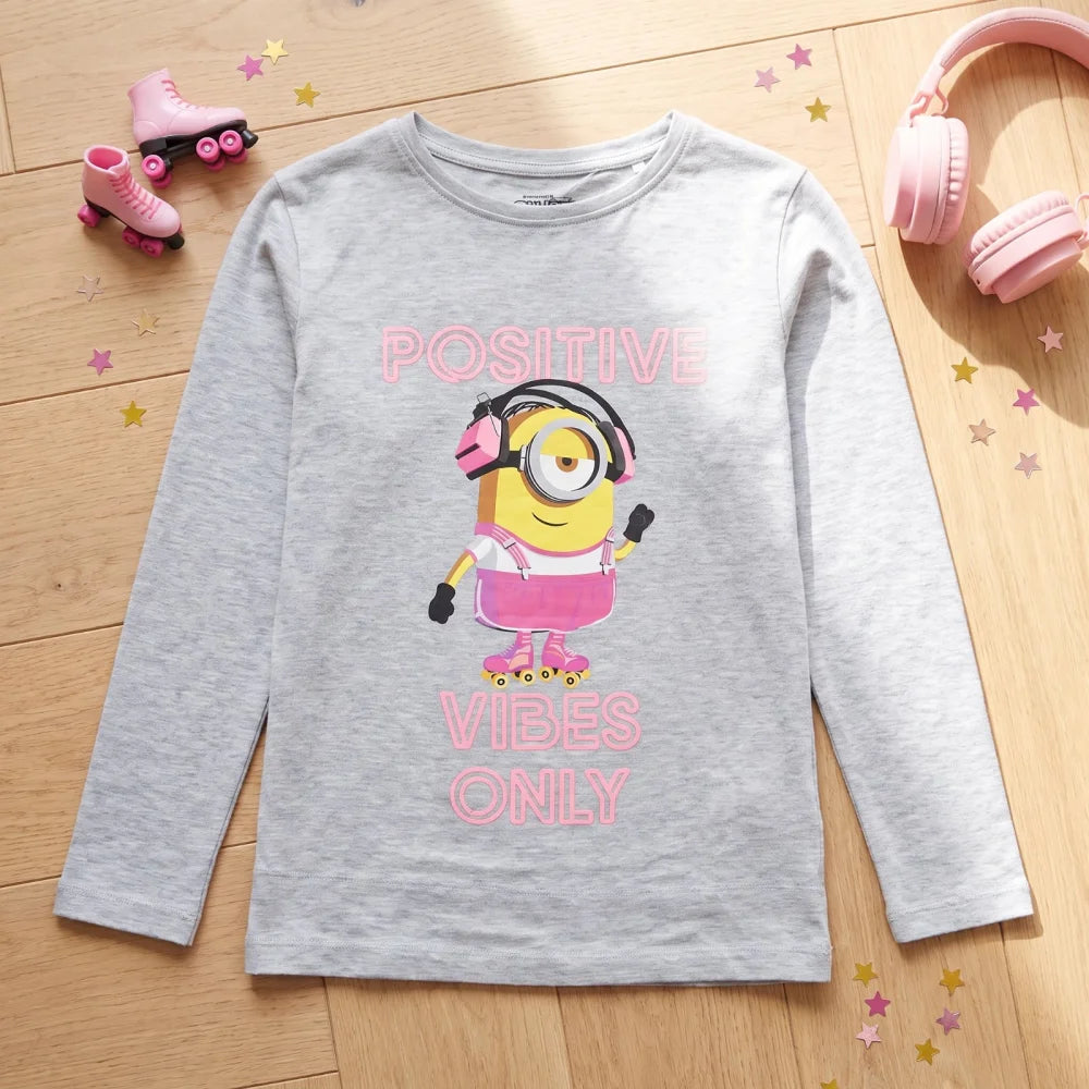 Minions T-Shirt Langarm Kinder Mädchen Shirt Gr. 104 - WS-Trend.de