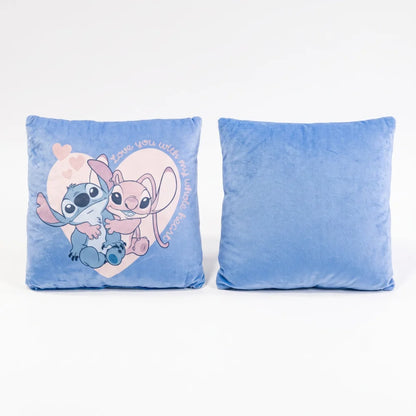 Disney Stitch und Angel Velourskissen 35x35x5 cm Love You Herz - WS-Trend.de