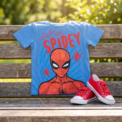 Marvel Spiderman Kinder Jungen kurzarm T-Shirt Shirt Gr. 98 100% Baumwolle - WS-Trend.de