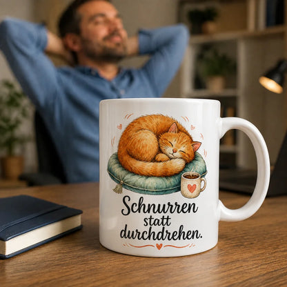 Katze Anti-Stress-Tasse - Geschenkidee mit Spruch - aus Keramik 330 ml - WS-Trend.de