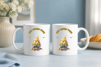Anti-Stress-Tasse Nymphensittich 325 ml Keramik Kaffeebecher Geschenk - WS-Trend.de