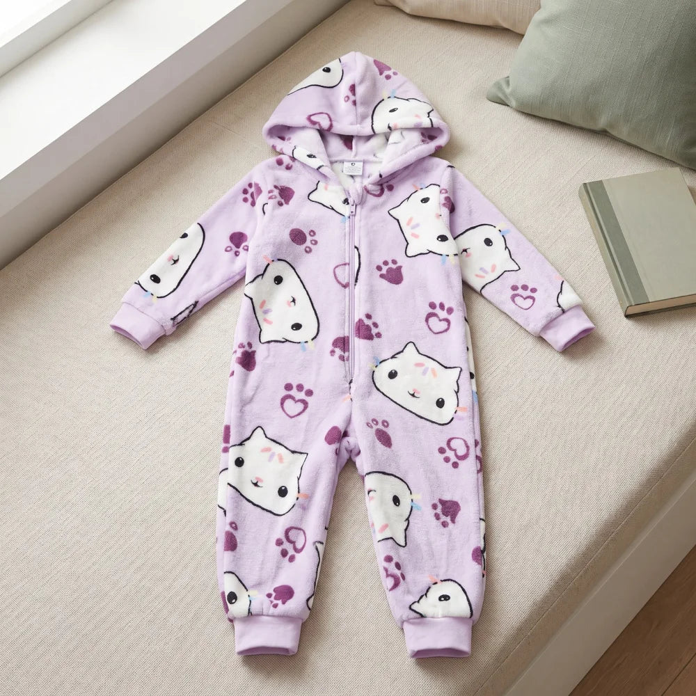 Gabbys Dollhouse Mädchen Coral-Fleece Einteiler Schlafanzug Gr. 98-128 - WS-Trend.de