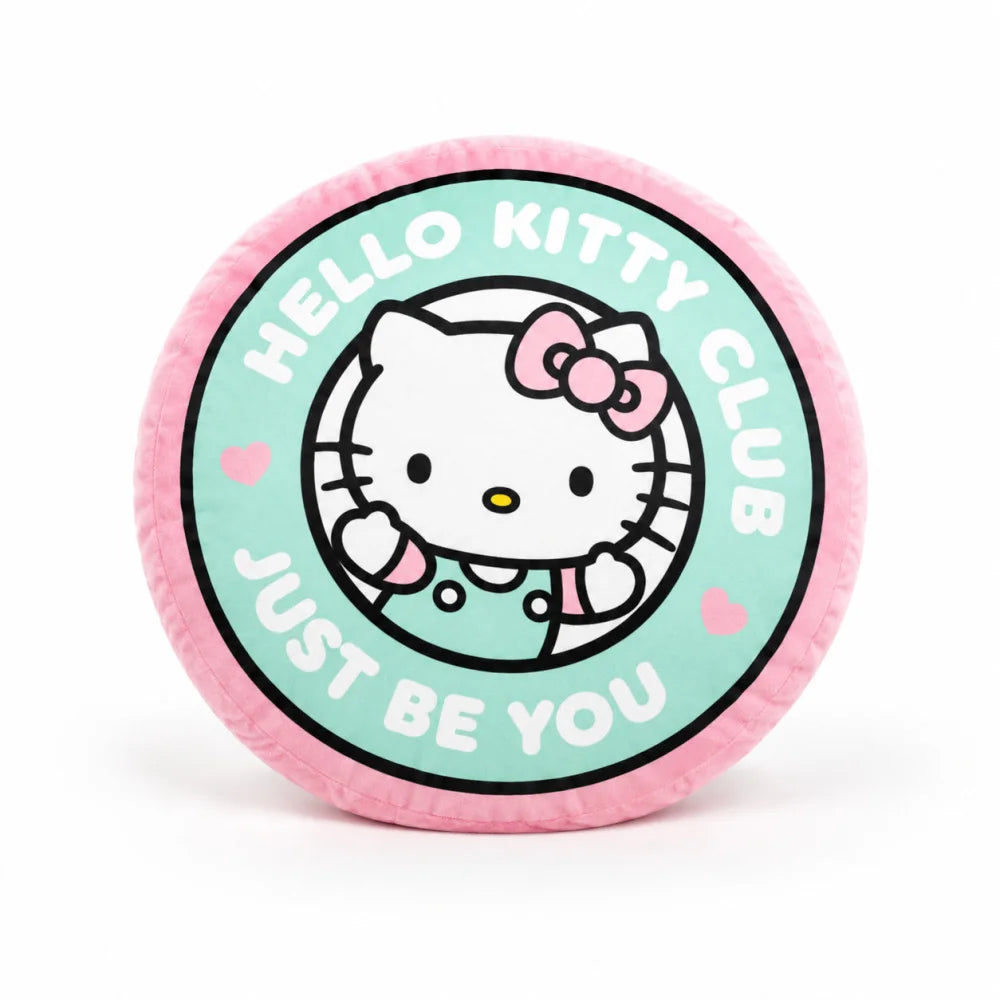 Hello Kitty 3D Dekokissen rund 35 cm Club-Motiv Rosa Mint - WS-Trend.de