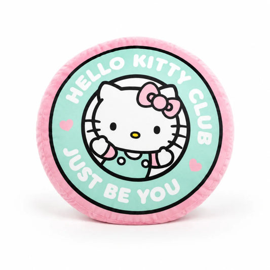 Hello Kitty 3D Dekokissen rund 35 cm Club-Motiv Rosa Mint - WS-Trend.de