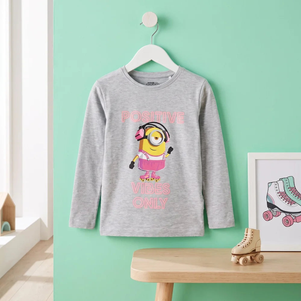 Minions T-Shirt Langarm Kinder Mädchen Shirt Gr. 104 - WS-Trend.de