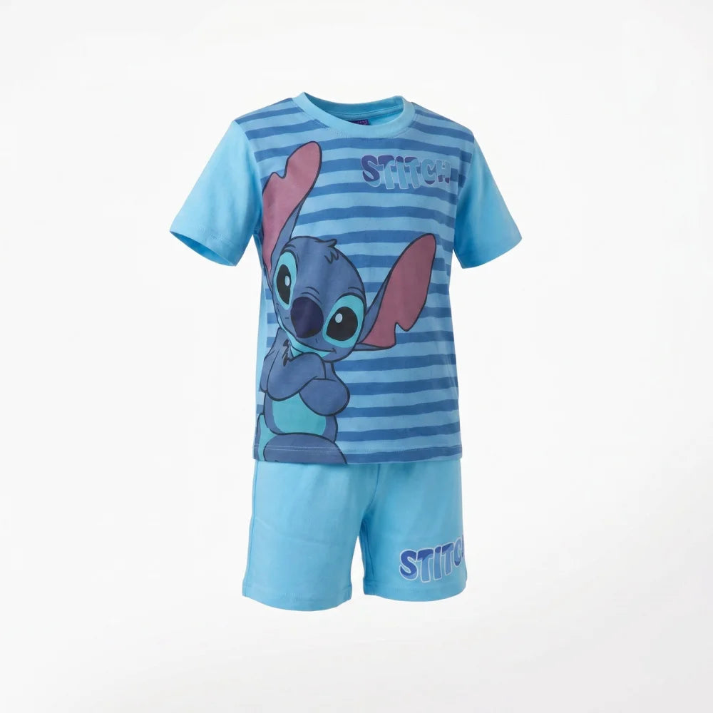 Disney Stitch Jungen Schlafanzug Pyjama Shirt Shorts Gr. 98-128 Baumwolle - WS-Trend.de