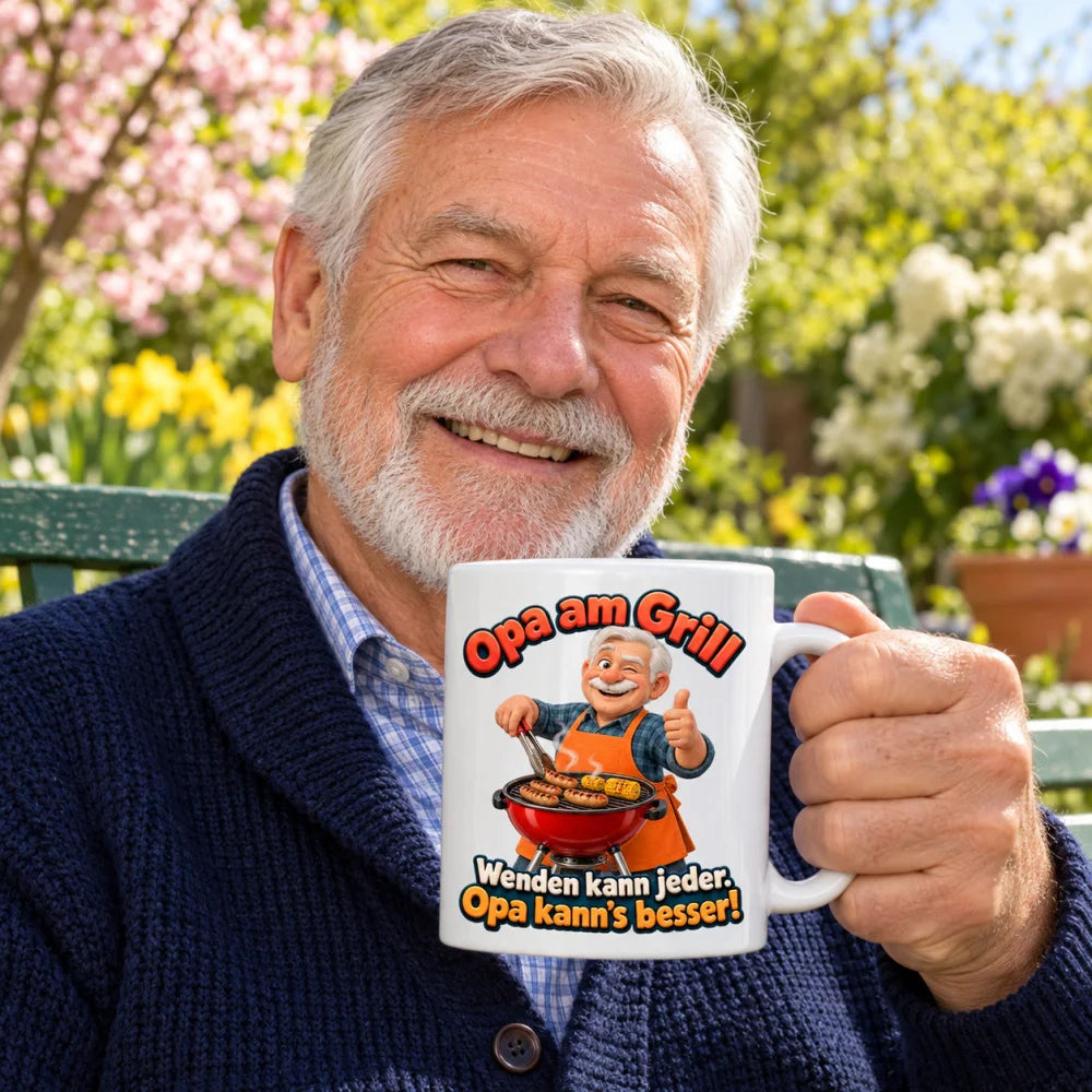 WS-Trend Grillopa Tasse Keramik 330 ml Geschenk für Opa zum Geburtstag - WS-Trend.de