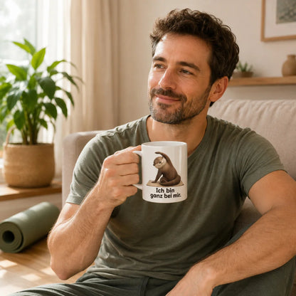 Yoga-Otter Kaffeetasse - Geschenkidee mit Spruch - beidseitig bedruckt - WS-Trend.de