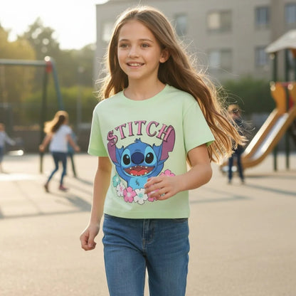 Disney Stitch Kinder Mädchen T-Shirt Kurzarm Shirt Gr. 98 bis 128 Baumwolle - WS-Trend.de