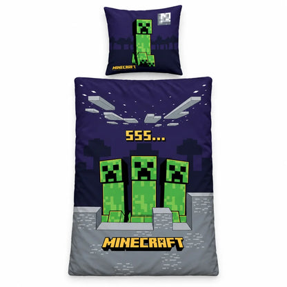 Minecraft Creeper Wendebettwäsche 135-140x200 + 65x65 cm - WS-Trend.de