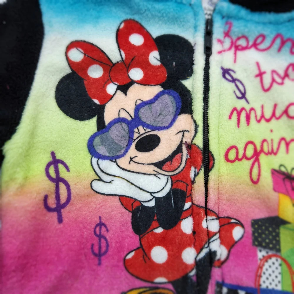 Disney Minnie Maus Kinder Coral-Fleece Kapuzenjacke Schwarz Gr. 98–128 - WS-Trend.de