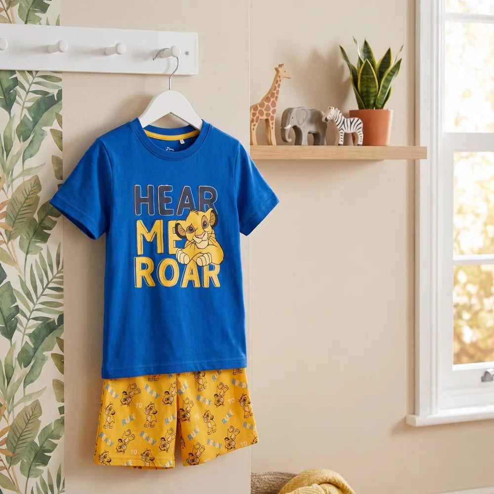 König der Löwen Simba Kinder Schlafanzug Pyjama kurzarm 98 -128 Baumwolle - WS-Trend.de