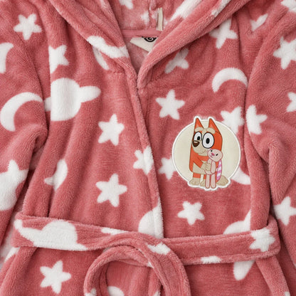 Bluey Kinder Hausmantel Bademantel mit Kapuze Coral Fleece Gr. 98-116 - WS-Trend.de