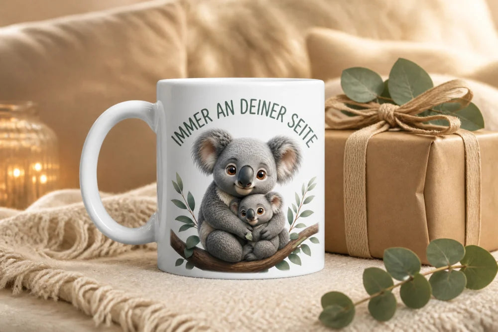 Immer an deiner Seite Tasse 325 ml Keramik Tiermotiv Geschenkidee Bunt - WS-Trend.de