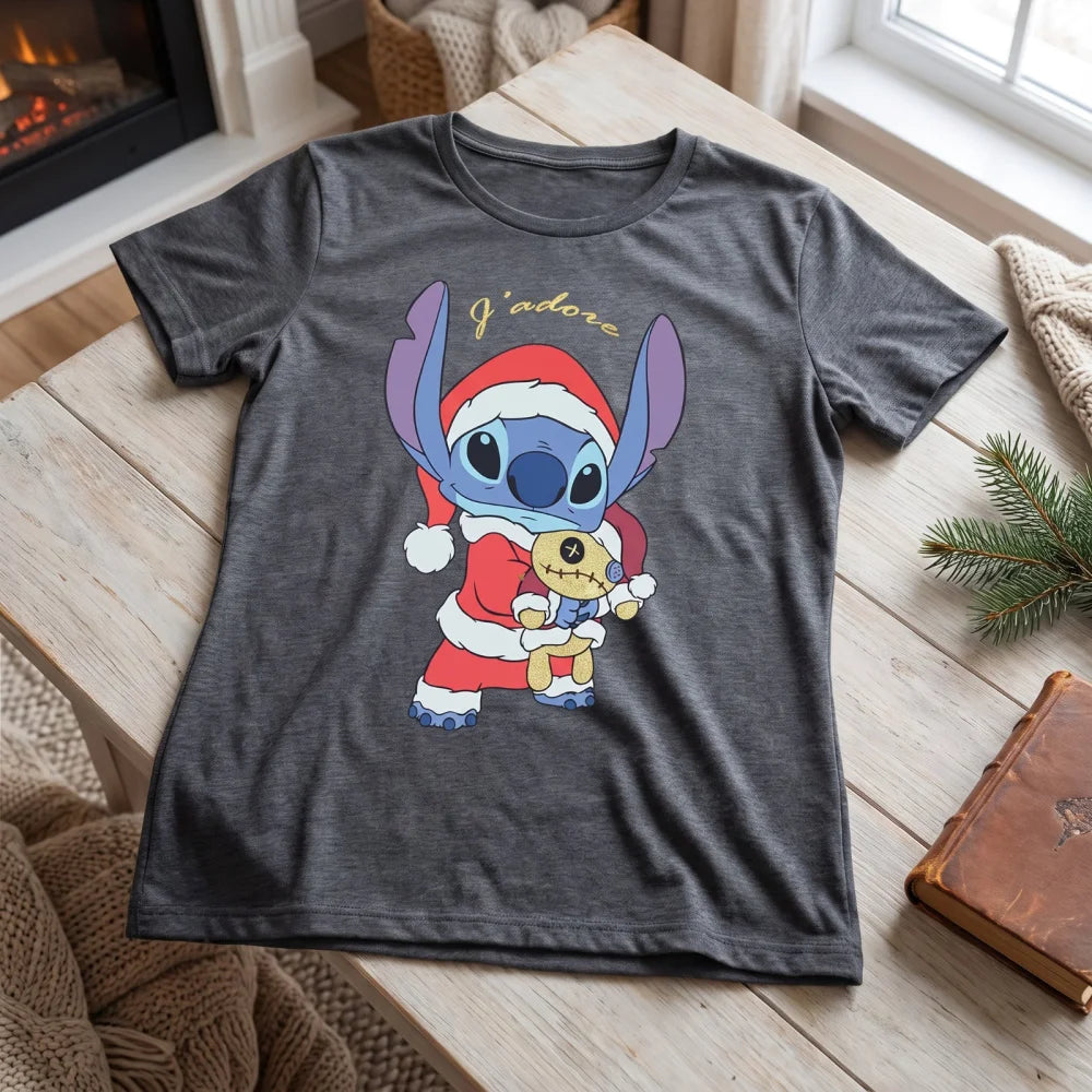Disney Stitch Damen Weihnachten kurzarm Shirt T-Shirt Gr. S-XL - WS-Trend.de