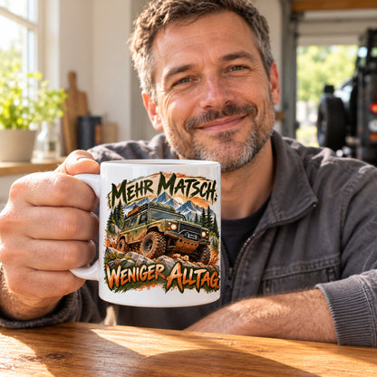 Auto Tasse Spruch Keramik 330 ml Geschenk für Autofan beidseitig Druck