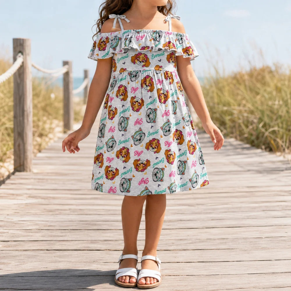 Paw Patrol Skye Kinder Mädchen kurzarm Kleid Sommerkleid Gr. 98 -122 - WS-Trend.de