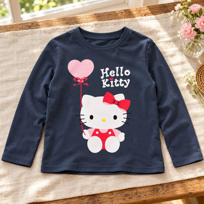 Hello Kitty Kinder Mädchen langarm T-Shirt Gr 98 bis 128 100% Baumwolle - WS-Trend.de