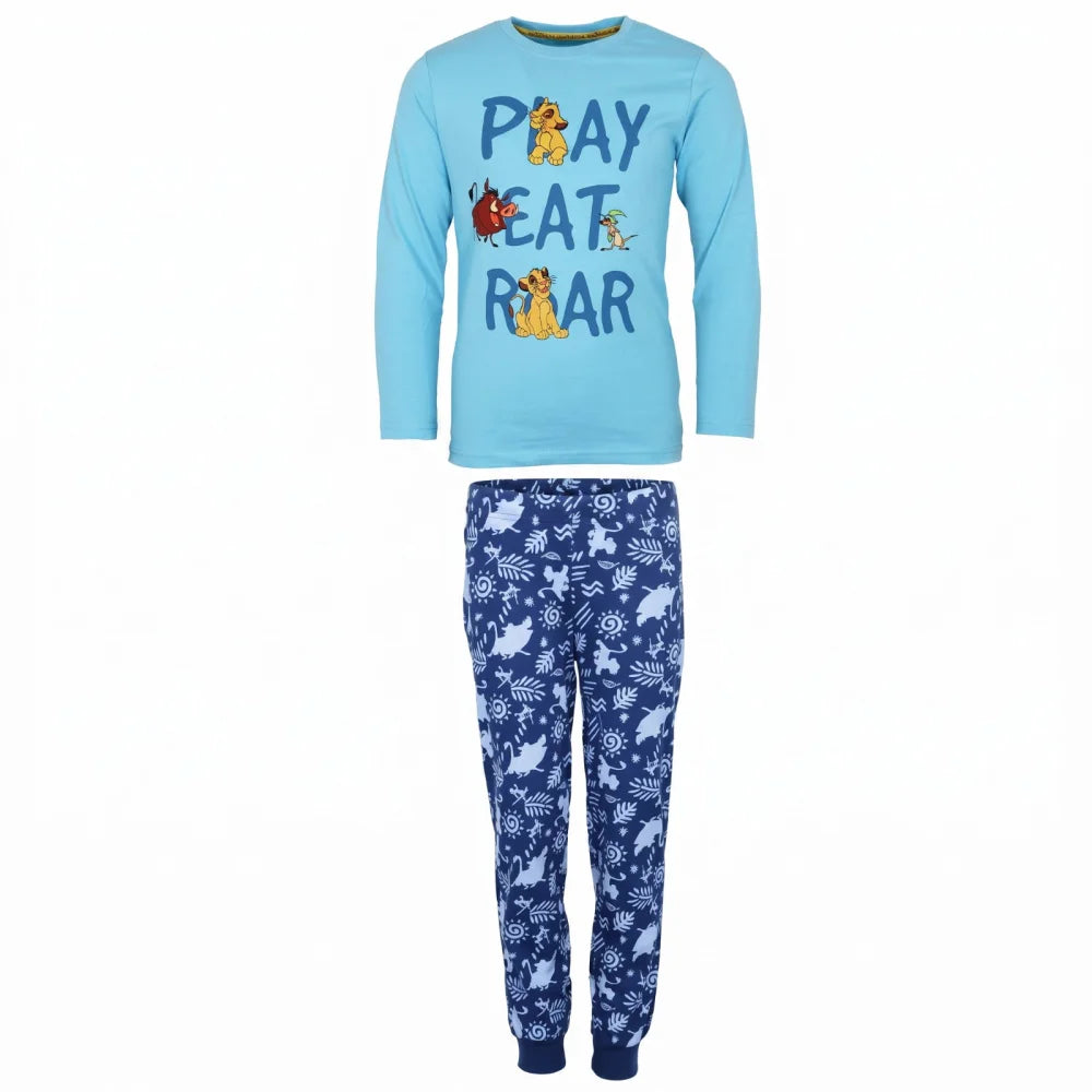 König Der Löwen Simba Kinder Jungen langarm Schlafanzug Pyjama Gr. 98-128 - WS-Trend.de