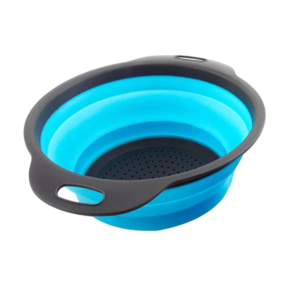 Nudelsieb WS-Trend Faltbare Silikonsiebe 2er-Set 19/23 cm Küchensieb Graublau - WS-Trend.de