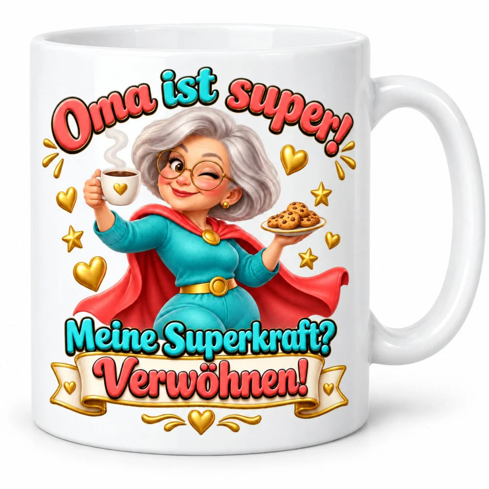 WS-Trend Superoma Tasse Keramik 330 ml Geschenk für Oma zum Geburtstag - WS-Trend.de