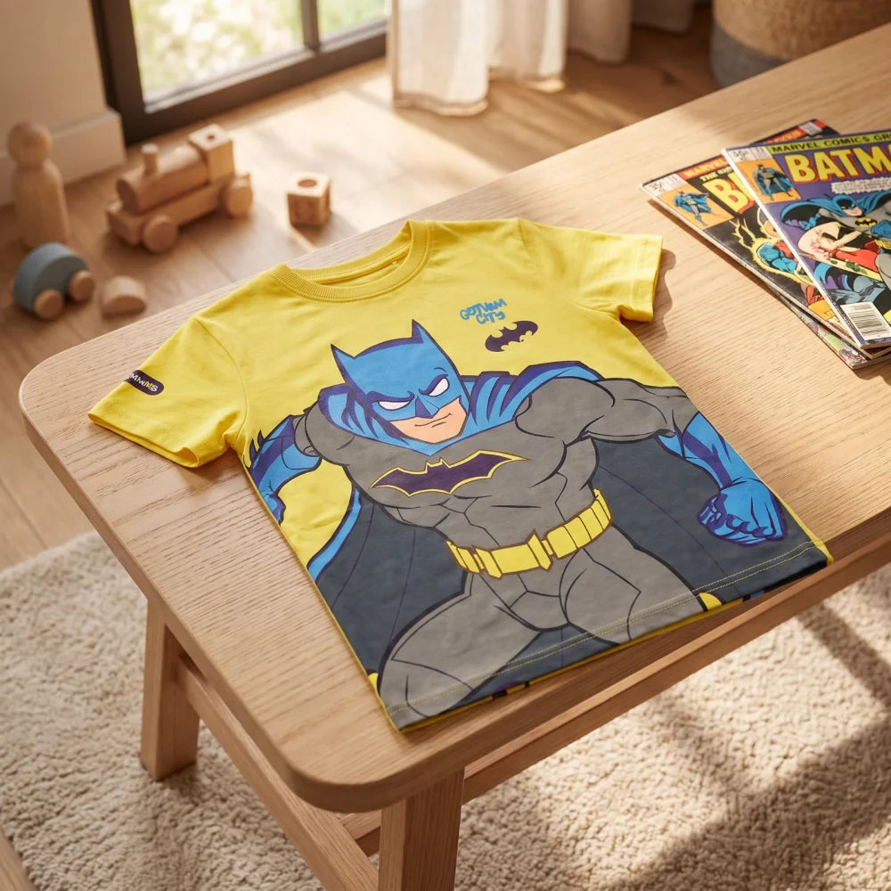 DC Comics Batman T-Shirt Kurzarm Kinder Shirt Gr.128 100% Baumwolle - WS-Trend.de