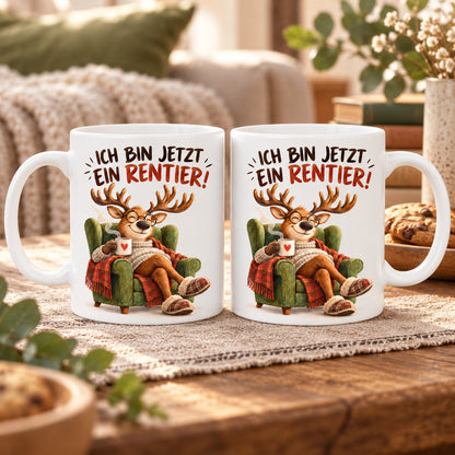 Rententasse mit Spruch Keramik 330ml Geschenk zum Ruhestand beidseitig