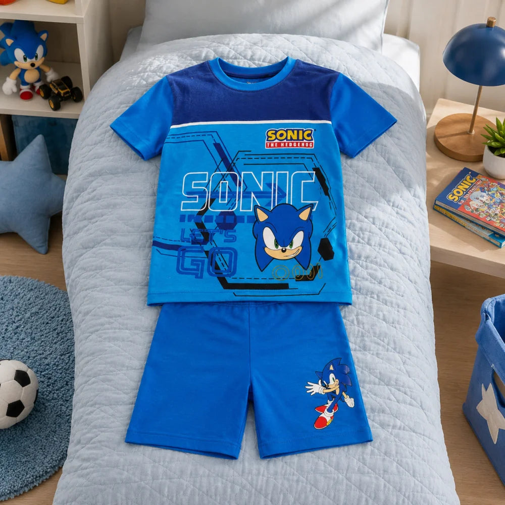 Sonic The Hedgehog Kinder Sommerset Shorts plus T-Shirt Gr. 98 Baumwolle - WS-Trend.de