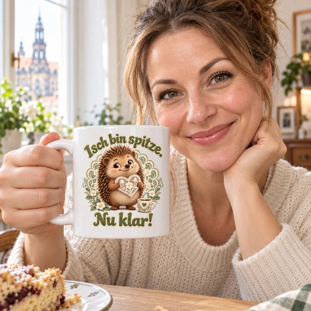 WS-Trend Vogtland Igel Tasse Sachsen-Humor Keramik 330 ml Geschenkidee - WS-Trend.de