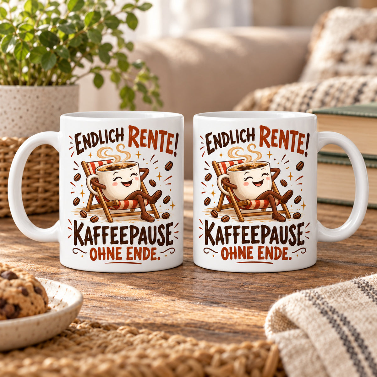 Rententasse mit Spruch Keramik 330ml Geschenk zum Ruhestand beidseitig