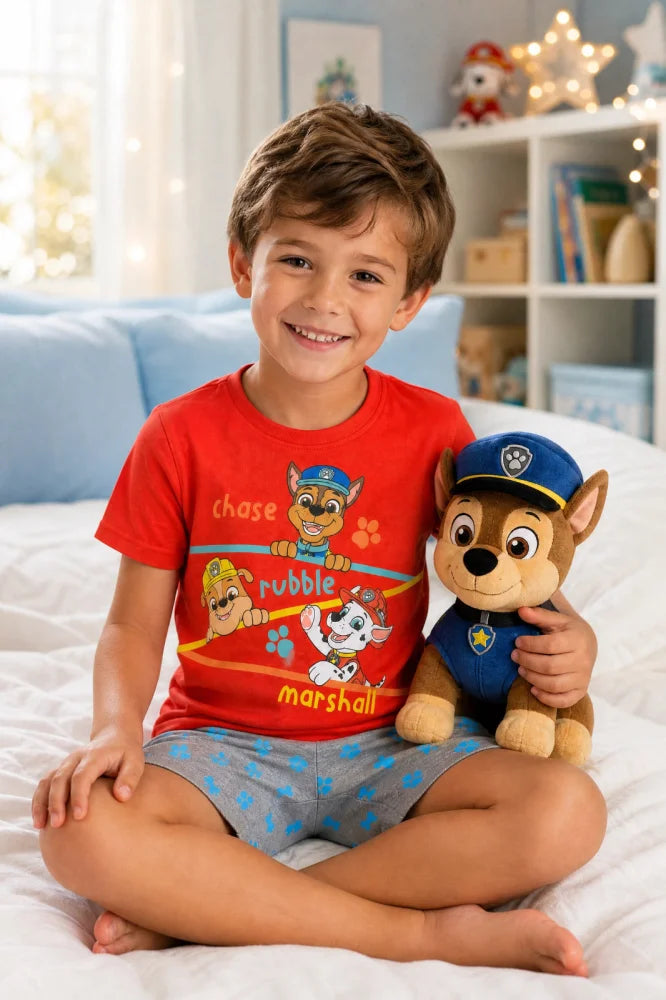 Paw Patrol Chase Kinder Jungen Schlafanzug Pyjama kurz Nachtwäsche 98-128 - WS-Trend.de