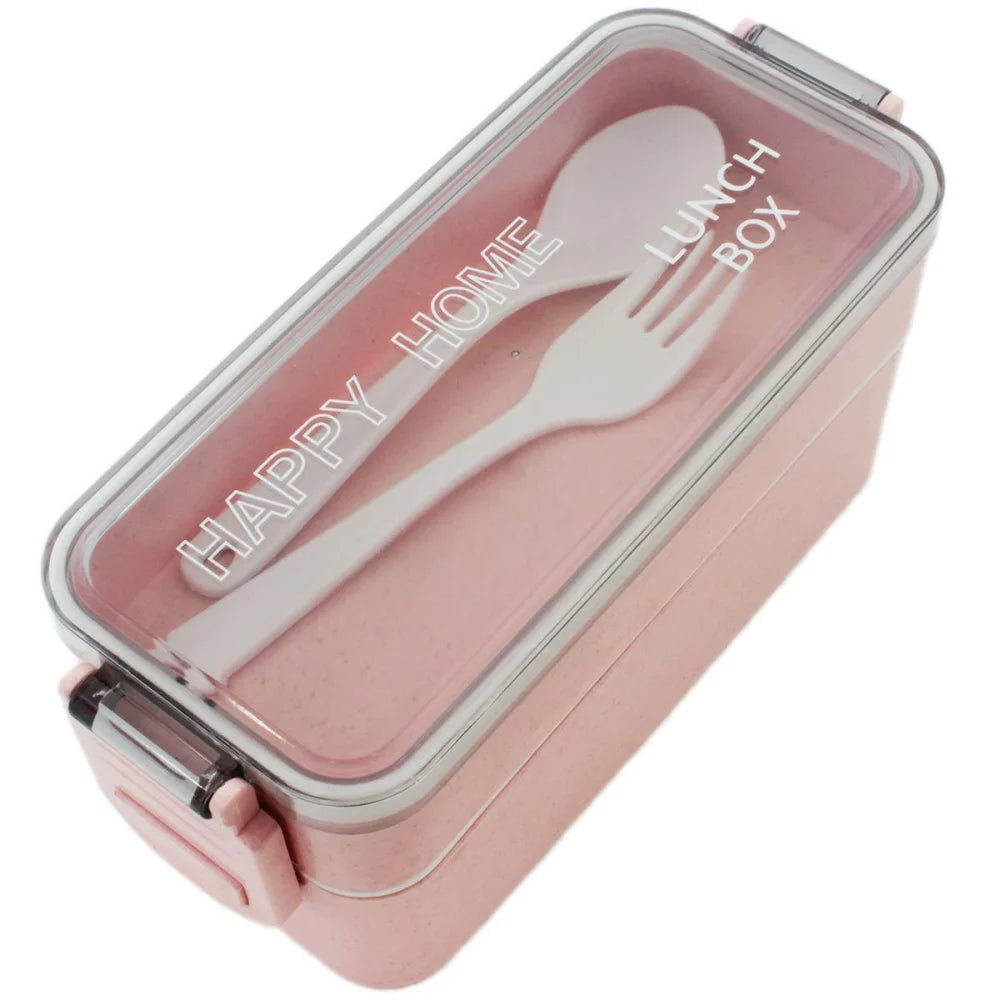 Lunchbox WS-Trend 3-teiliges Kinder-Lunch-Set – Brotdose 750 ml Doppel-Fächer Besteck - WS-Trend.de