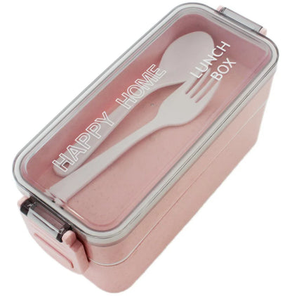 Lunchbox WS-Trend 3-teiliges Kinder-Lunch-Set – Brotdose 750 ml Doppel-Fächer Besteck - WS-Trend.de