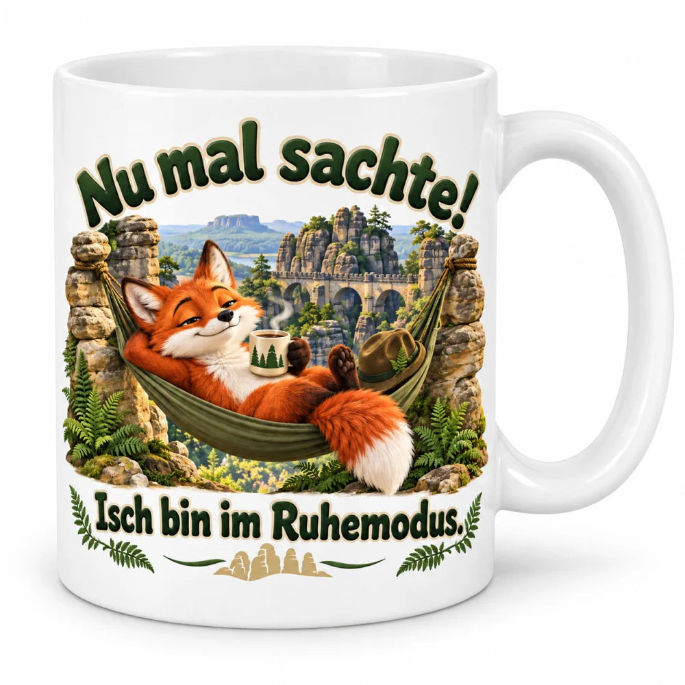 WS-Trend Bastei Fuchs Tasse sächsischer Spruch Keramik 330 ml Geschenk - WS-Trend.de
