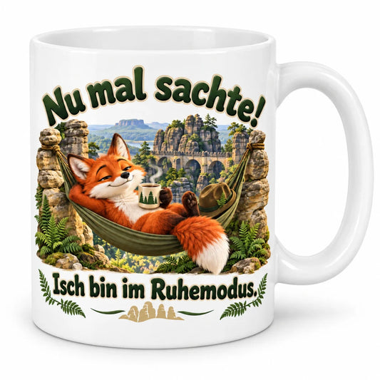 WS-Trend Bastei Fuchs Tasse sächsischer Spruch Keramik 330 ml Geschenk - WS-Trend.de