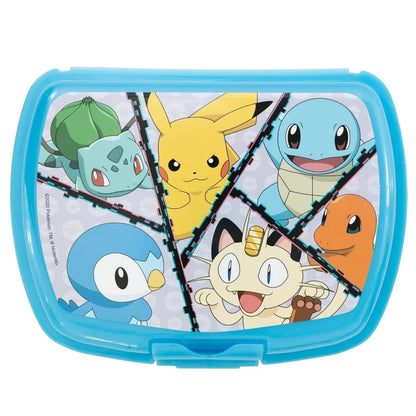 Pokemon Pikachu Kinder 4 teiliges Set Brotdose Trinkflasche Messer und Gabel - WS-Trend.de