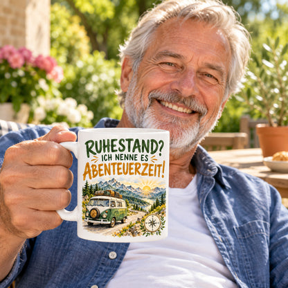 Rententasse mit Spruch Keramik 330ml Geschenk zum Ruhestand beidseitig
