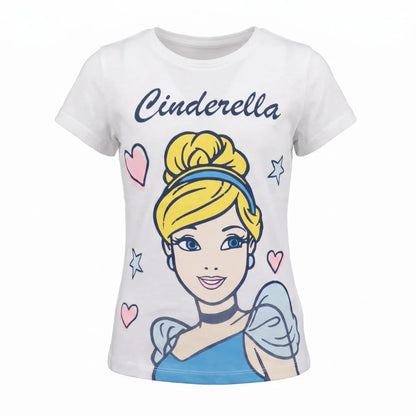 Disney Cinderella T-Shirt Kinder Mädchen Top 98 - 128 Baumwolle Hellblau o Weiß - WS-Trend.de