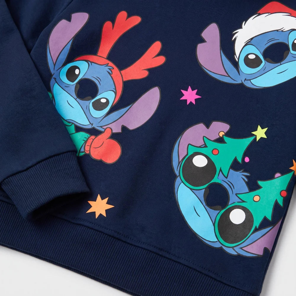 Disney Stitch Weihnachts-Hoodie für Jungen Blau oder Weiß Größen 98–128 - WS-Trend.de