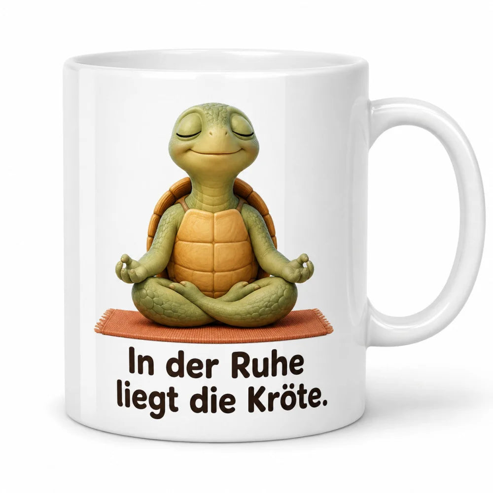 Yoga-Schildkroete Tasse - Geschenkidee mit Spruch - 330 ml aus Keramik - WS-Trend.de