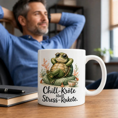 Chill-Kröte Kaffeetasse - Geschenkidee mit Spruch - aus Keramik 330 ml - WS-Trend.de
