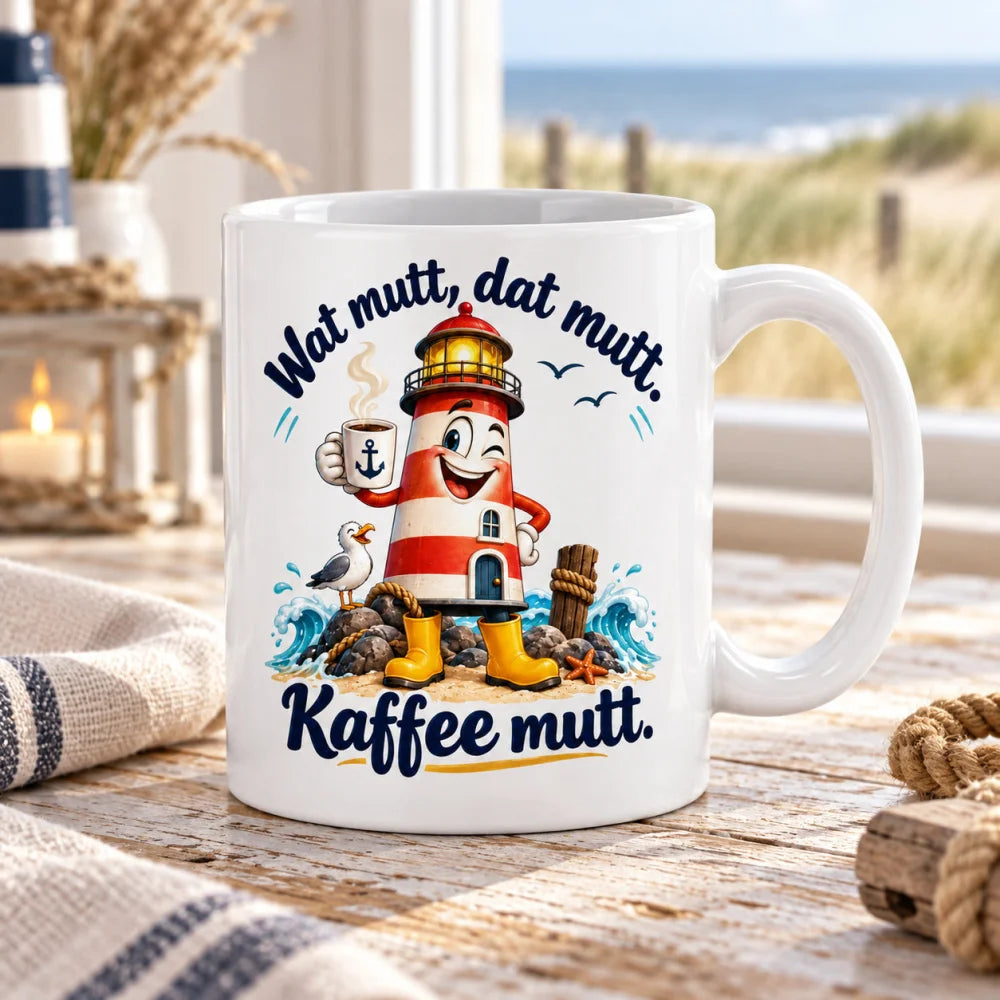 WS-Trend Leuchtturm Tasse lustiger Spruch Keramik 330 ml Geschenktasse - WS-Trend.de