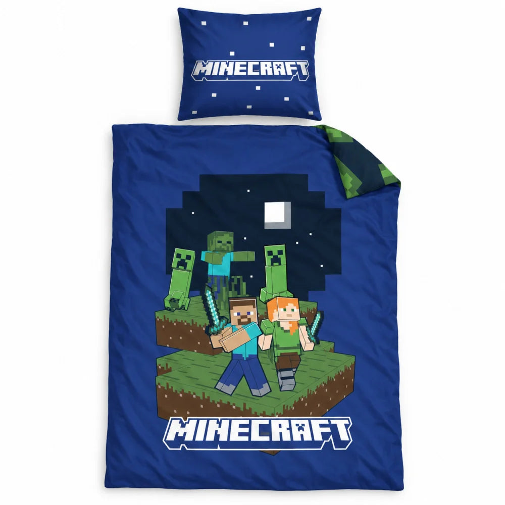 Minecraft Steve und Alex Bettwäsche 135-140x200 + 65x65 cm - WS-Trend.de